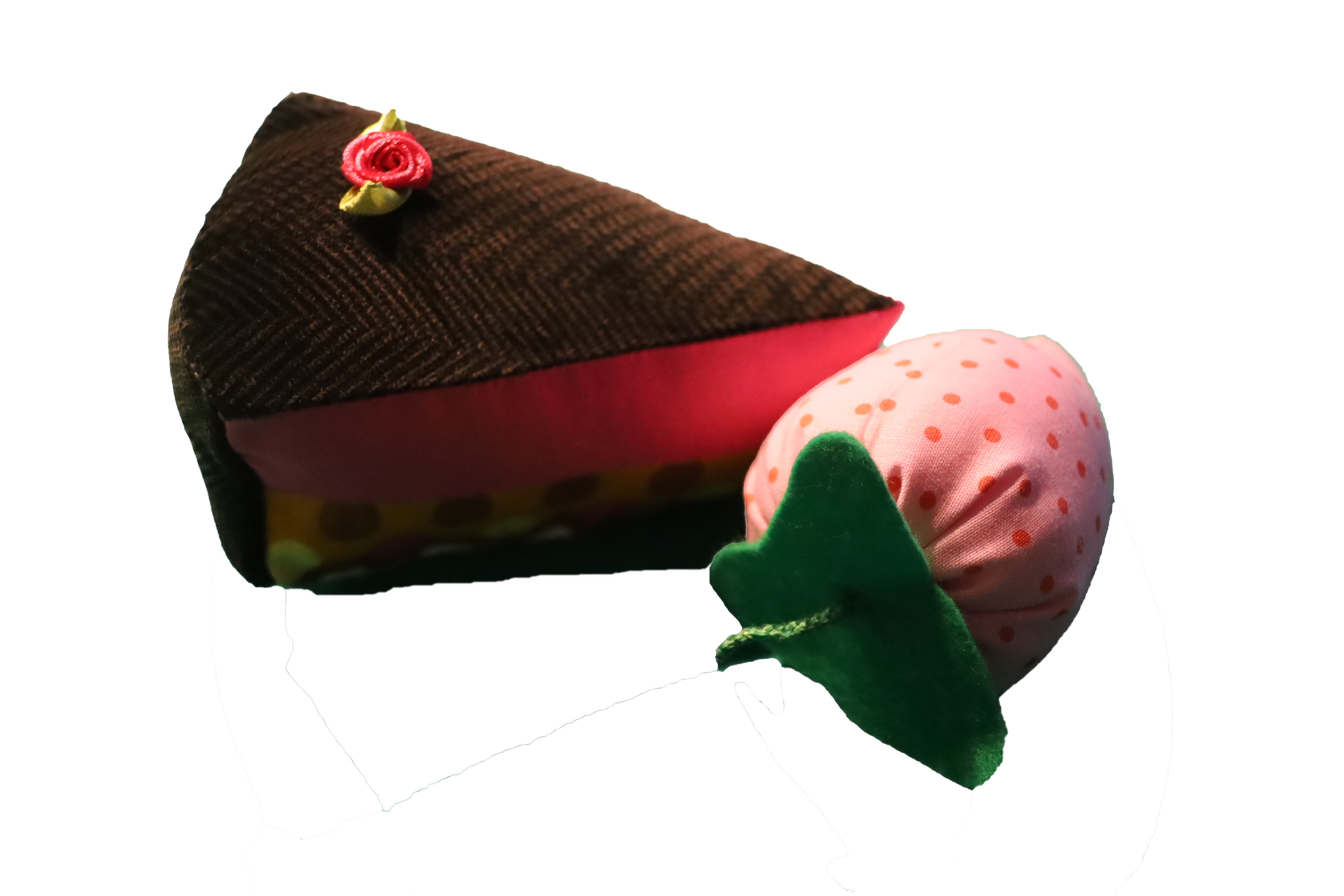Nadelkissen Kuchen 12 cm*10 cm*6 cm Erdbeere 10 cm*8 cm Image